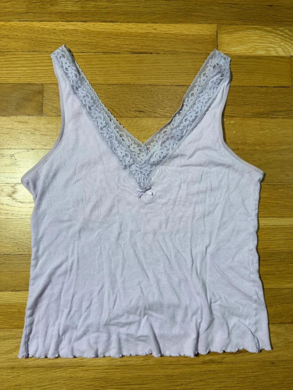 Y2K Victoria's Secret Lilac Purple Lace Trim Tank Size M
